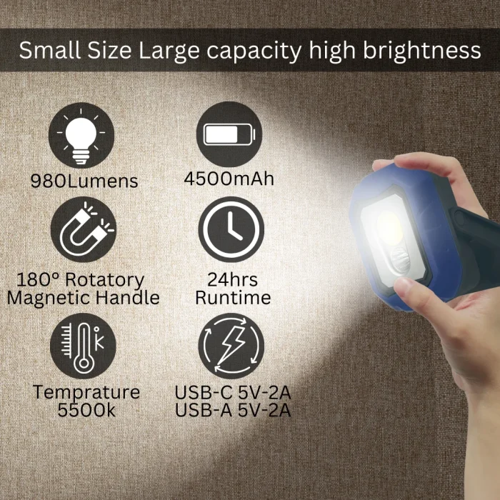 Magnetic LED Rechargeable Worklight